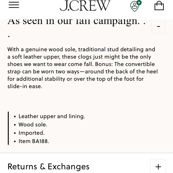 New w Stickers: J Crew Convertible Leather Clog. Size 8 - Picture 11 of 12